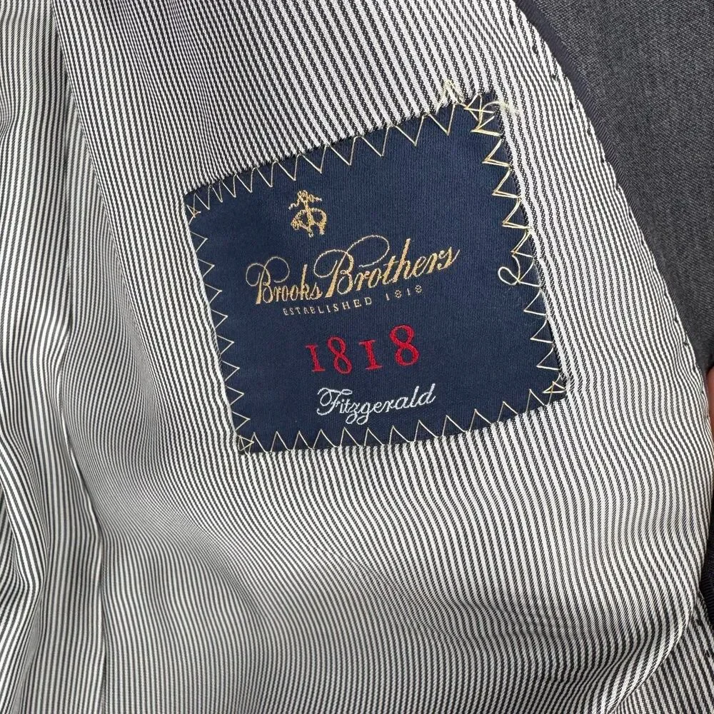 Brooks Brothers 1818 Fitzgerald Gray Wool-Blend Sport Coat – 48L / W42